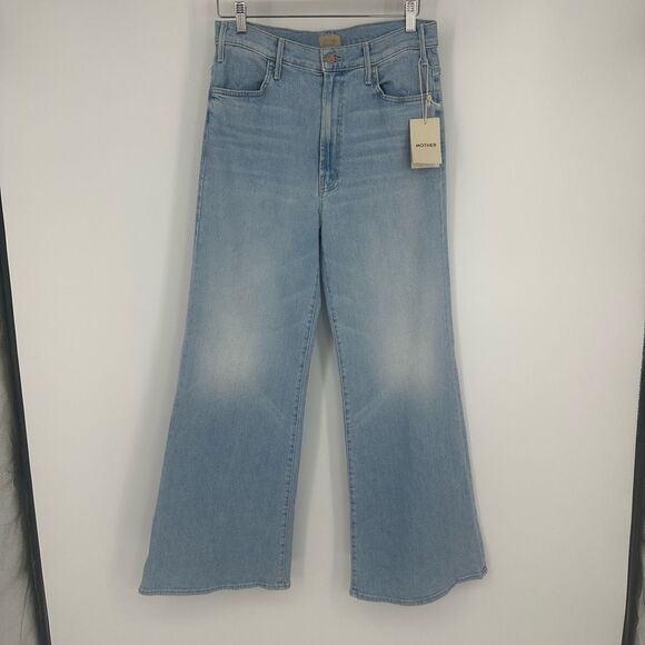 Mother The Hustler Roller Flood in Cheri Cheri Size 30 High Rise Wide Leg Light - Picture 4 of 15